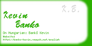 kevin banko business card